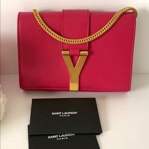 YSL Saint Laurent pink mini sac Y ligne crossbody